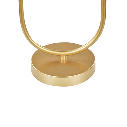 Table Lamp Gold Glass Shade Iron Rod Frame Modern