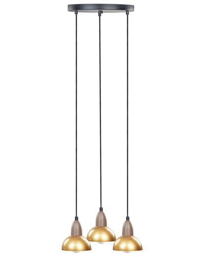 Brass 3 Light Hanging Lamp Pendant With Iron Base
