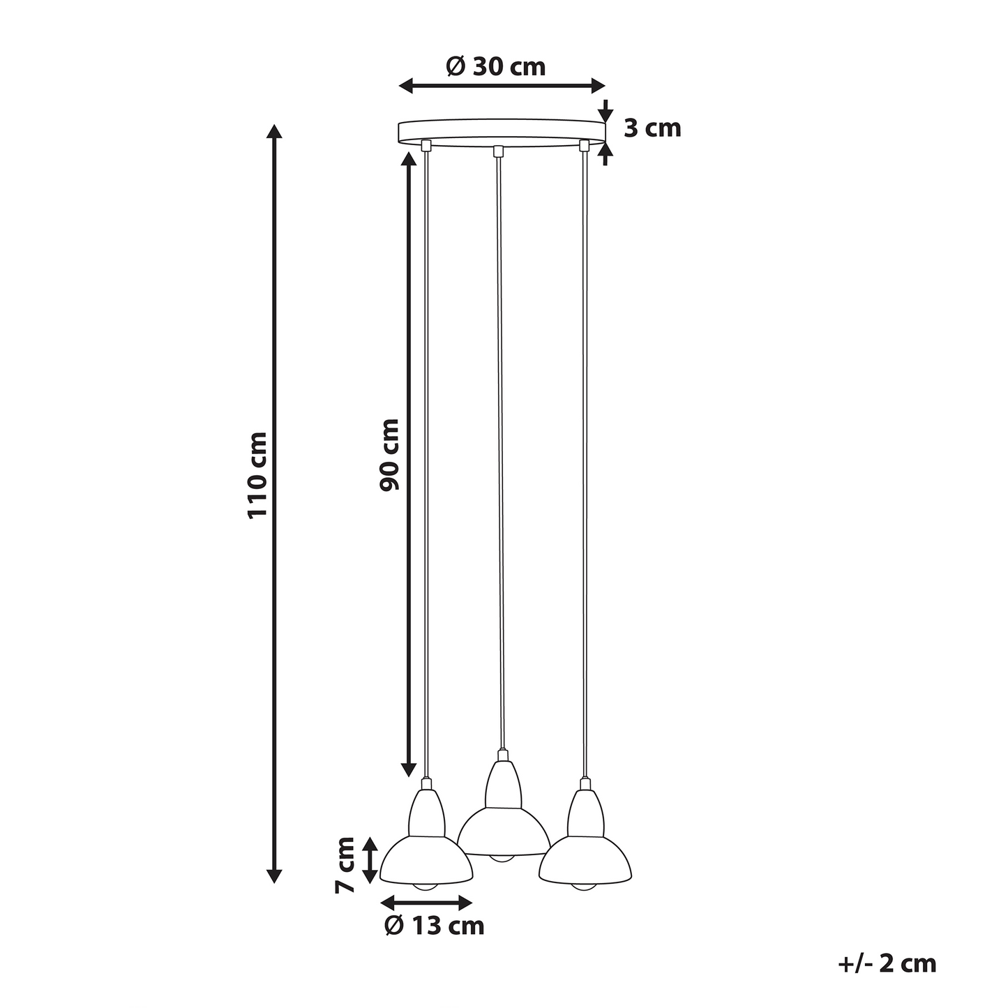 Brass 3 Light Hanging Lamp Pendant With Iron Base