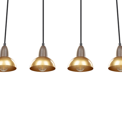 Brass Iron Pendant Lamp 4 Light Living Room Dining