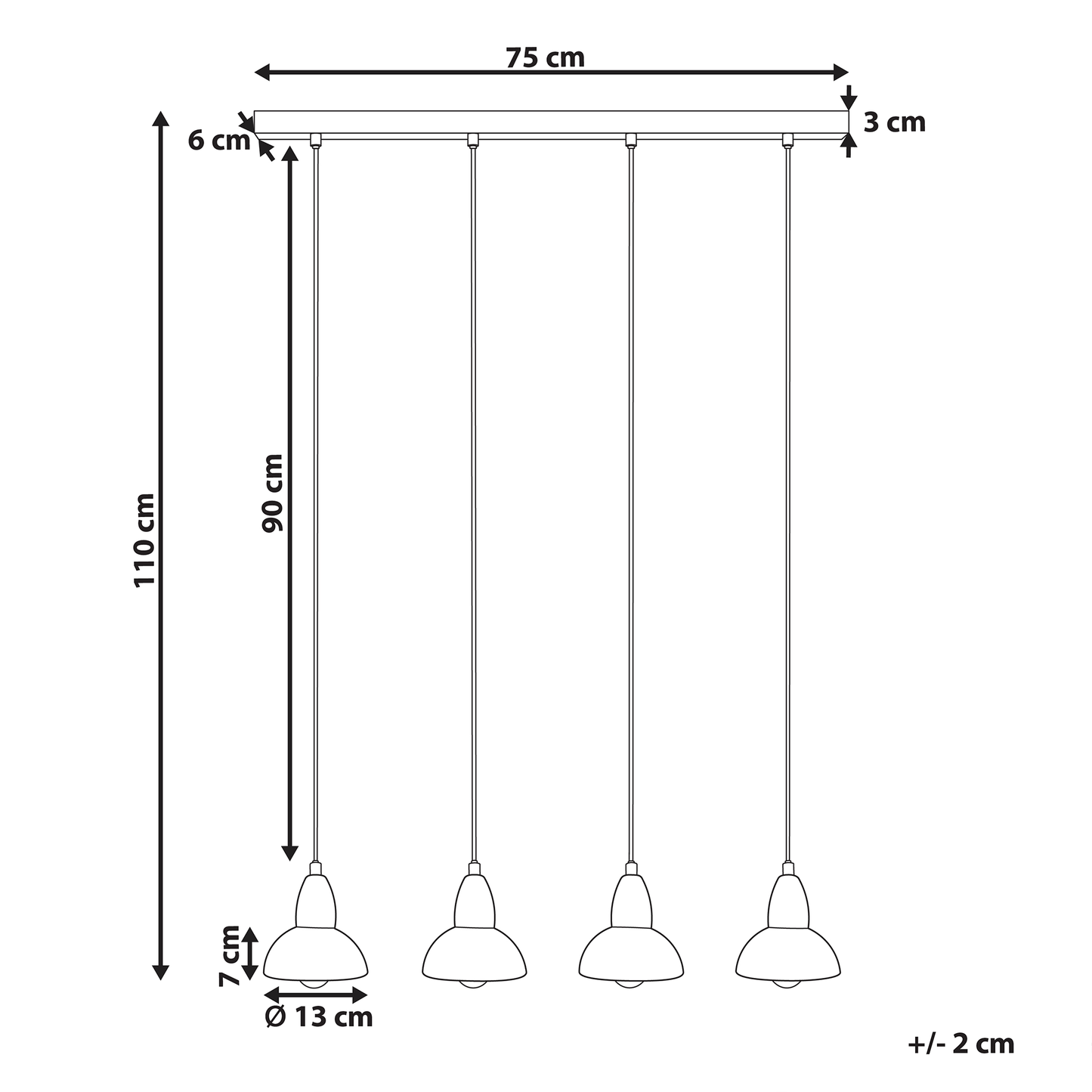 Brass Iron Pendant Lamp 4 Light Living Room Dining