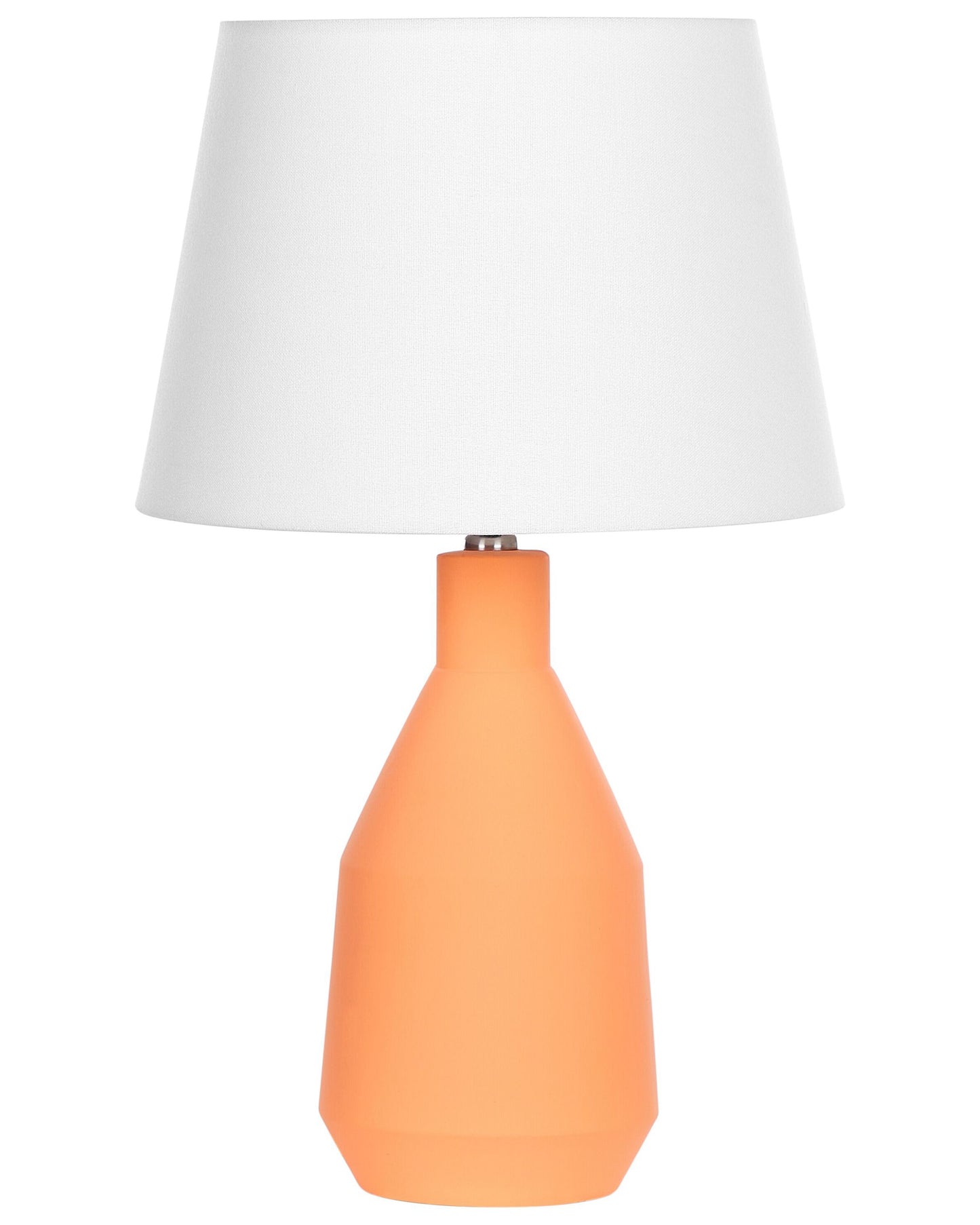 Table Lamp Orange Ceramic Base Linen Shade 53cm