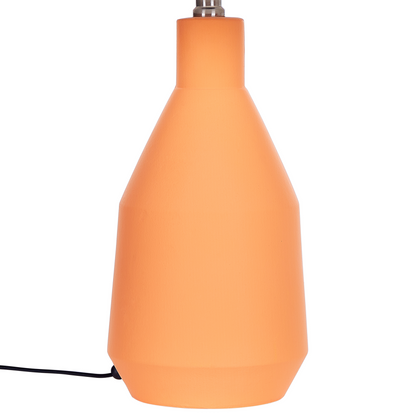 Table Lamp Orange Ceramic Base Linen Shade 53cm