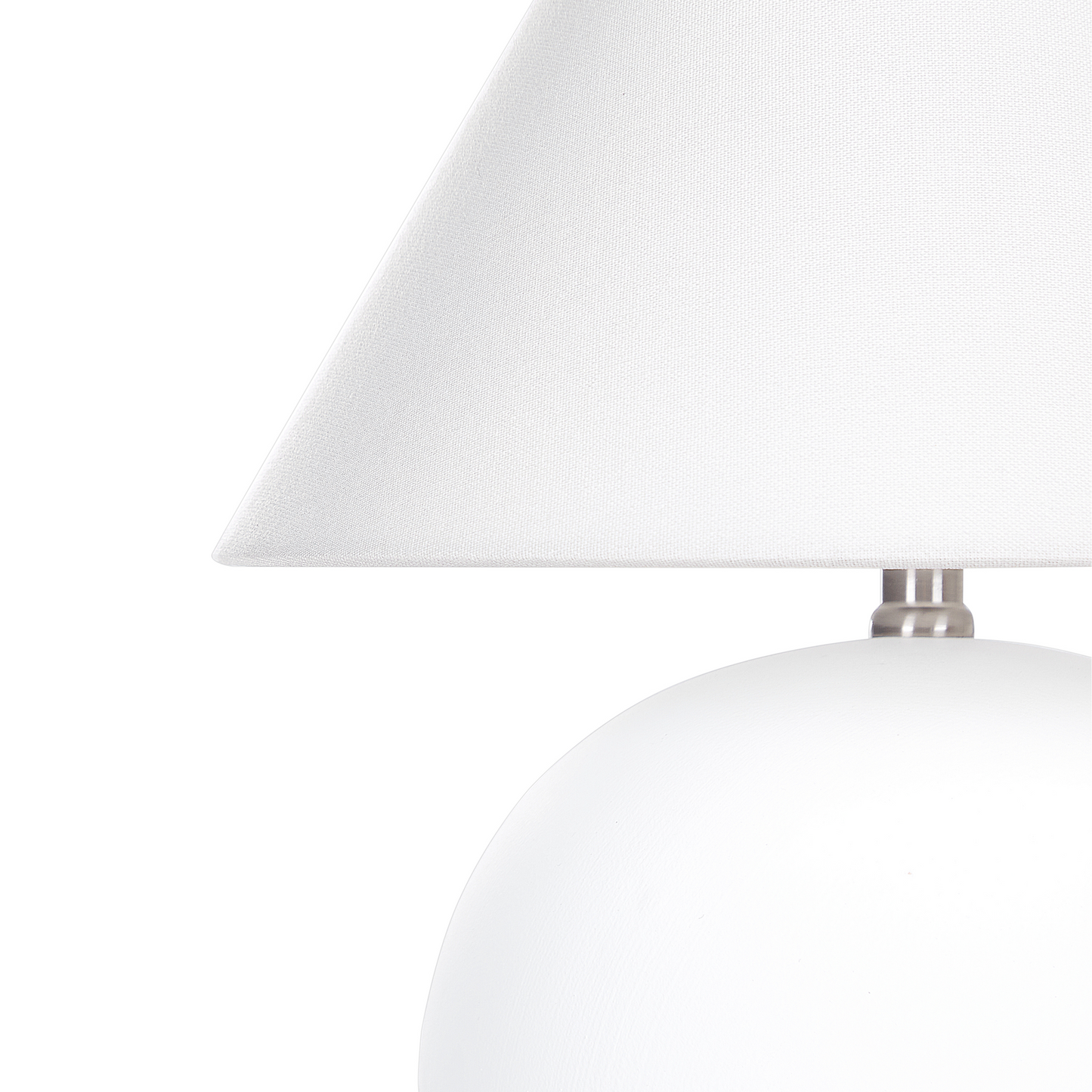 Table Lamp Off White Ceramic Base Linen Drum Shade 41cm