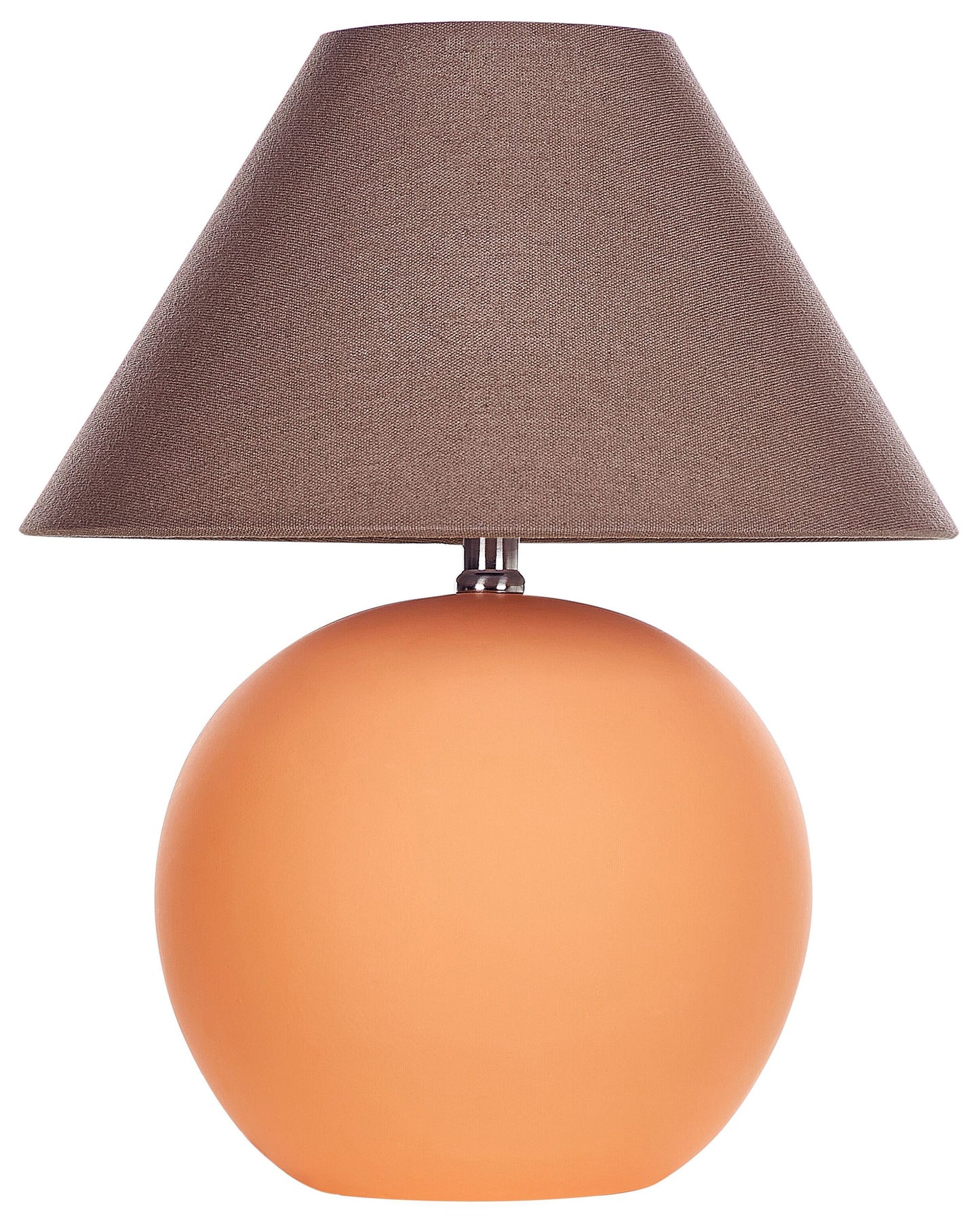 Orange Ceramic Table Lamp With Linen Shade 41cm Brown