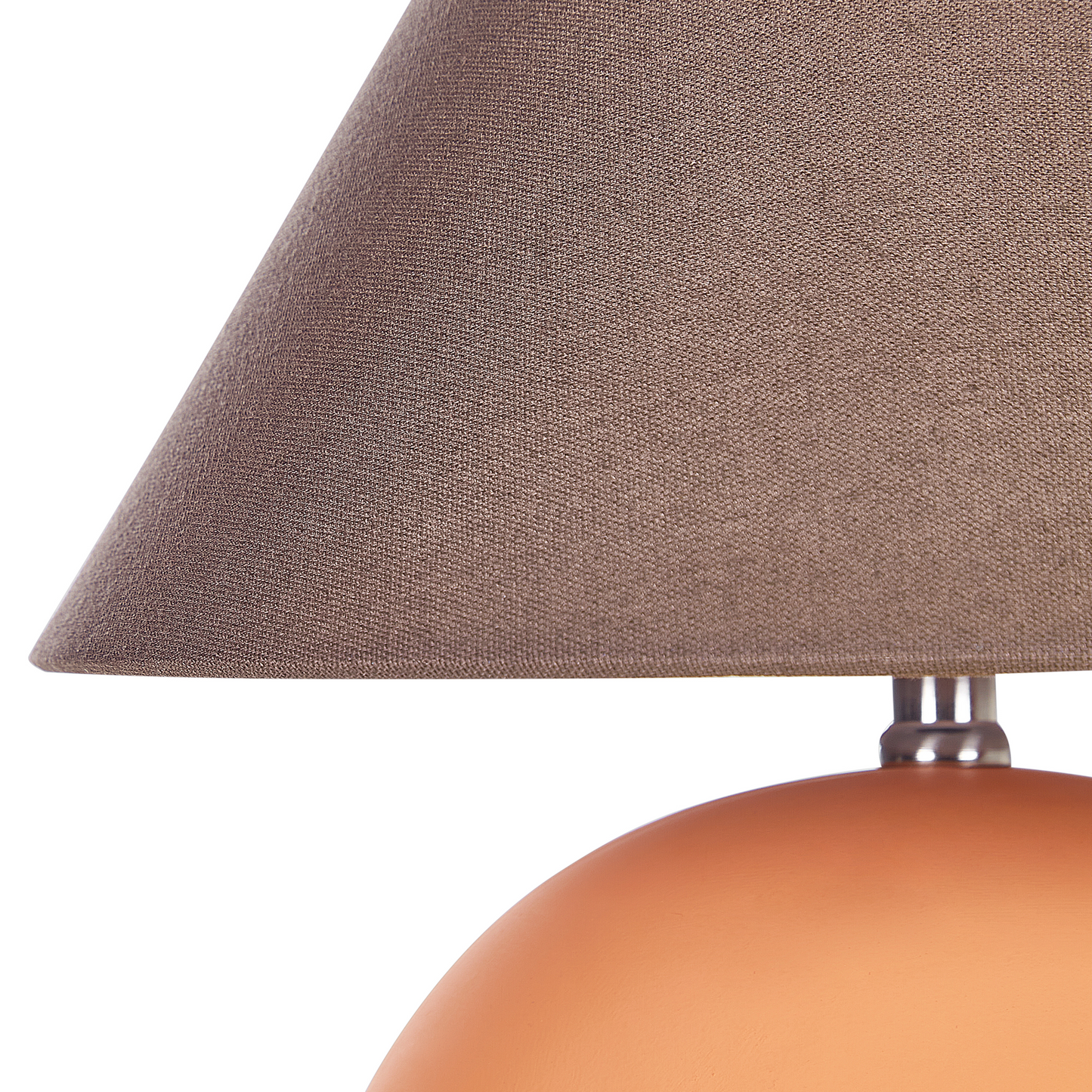 Orange Ceramic Table Lamp With Linen Shade 41cm Brown
