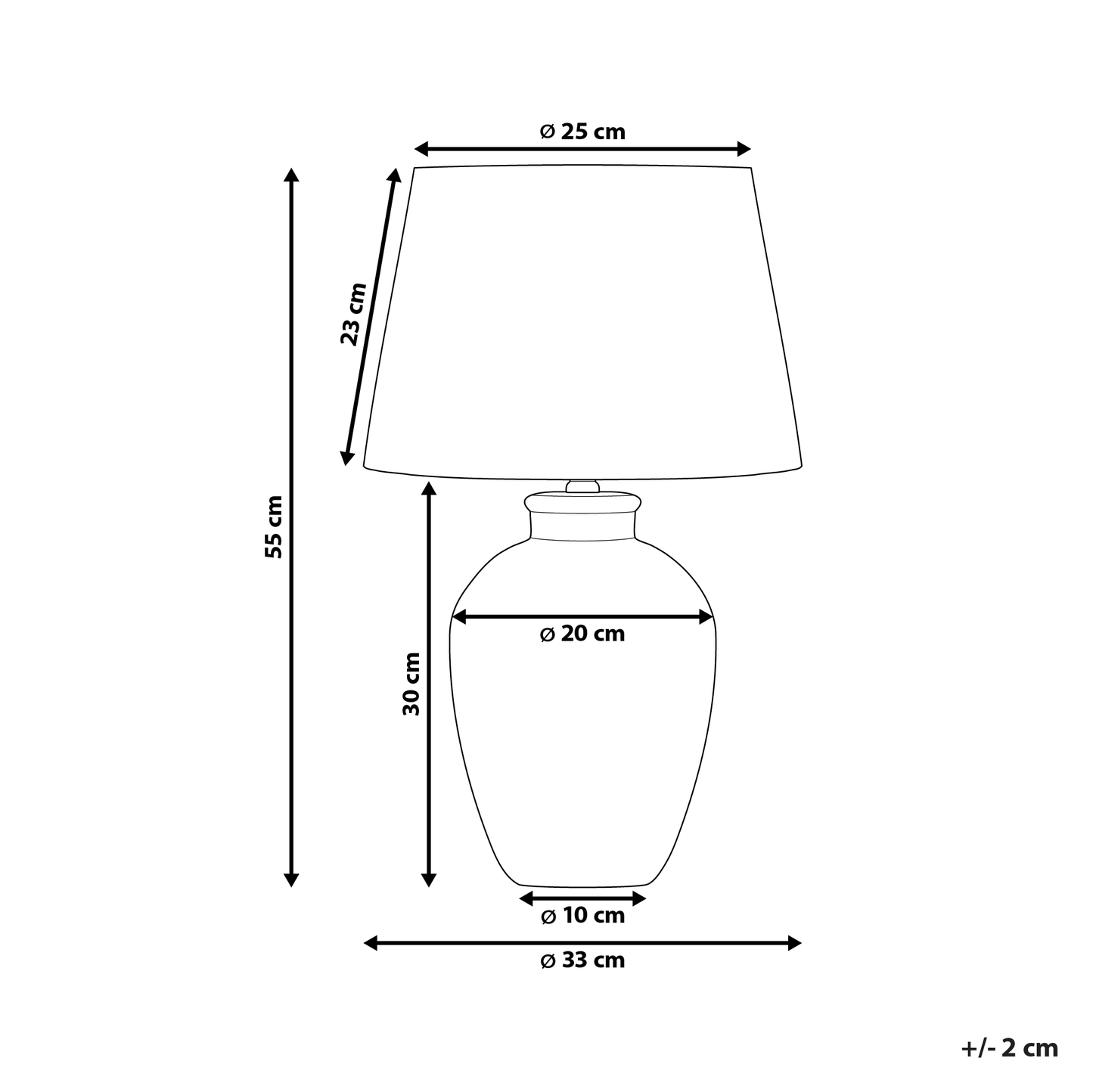 Table Lamp White Ceramic Base Linen Drum Shade Minimalist