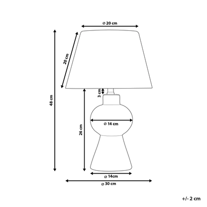 Orange Ceramic Base Table Lamp With Linen Drum Shade Minimalist Design For Living Room