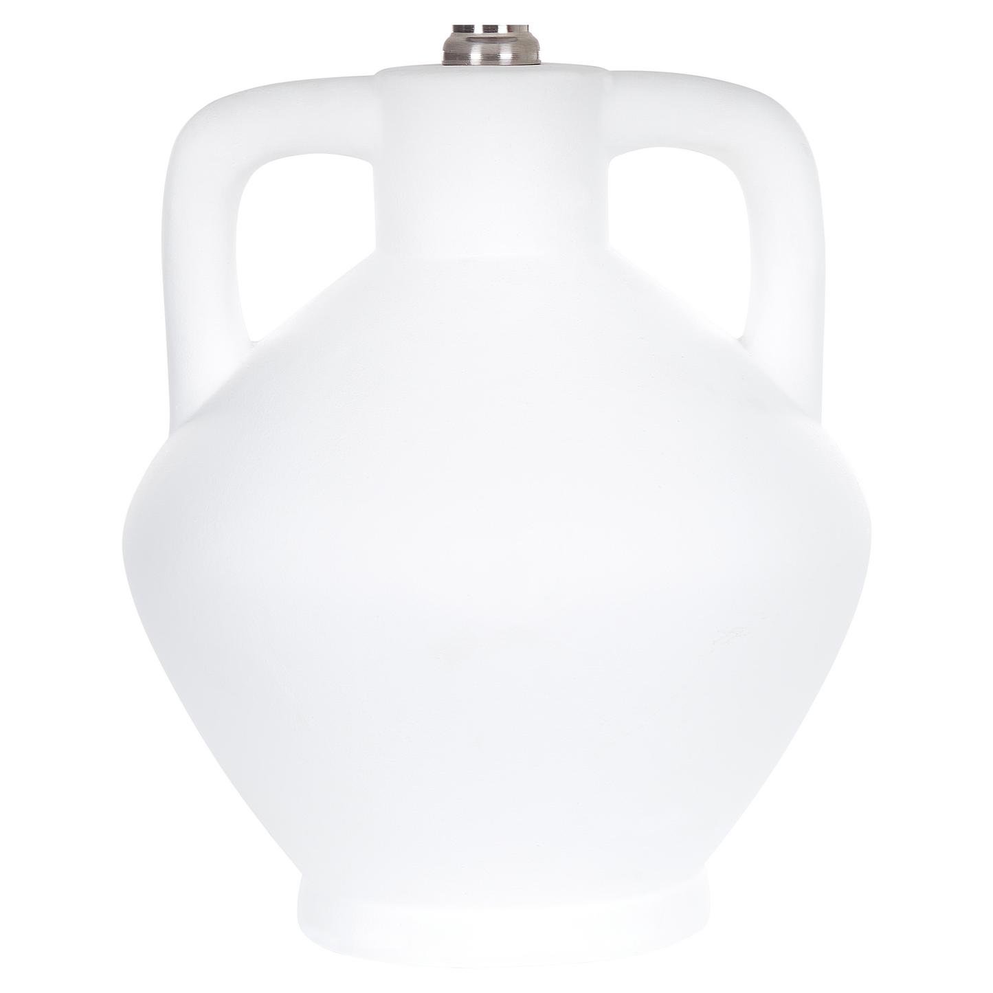 Table Lamp White Ceramic Base Linen Drum Shade Minimalist