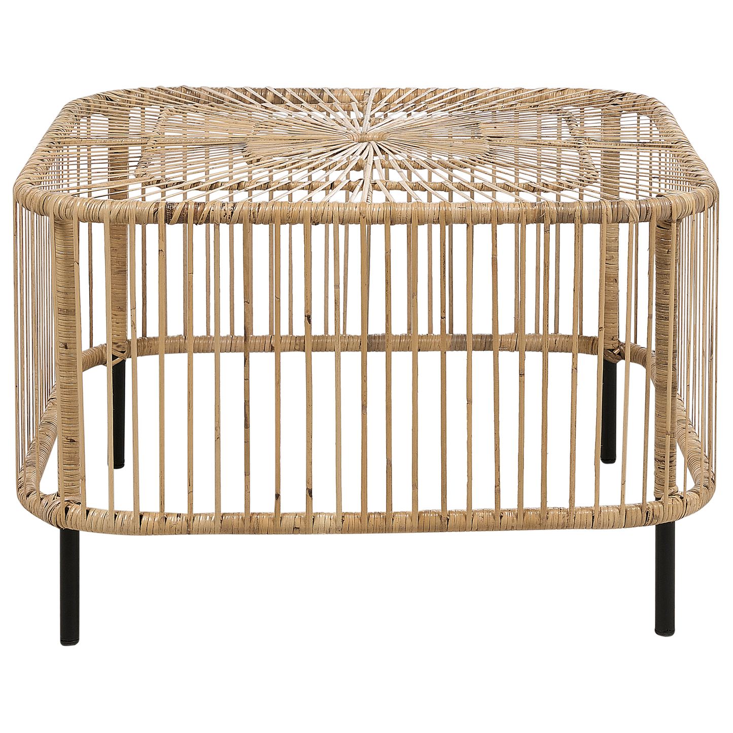 4 Seater Rattan Sofa Set With Coffee Table Natural Rattan And Light Beige Cushions Indoor Outdoor