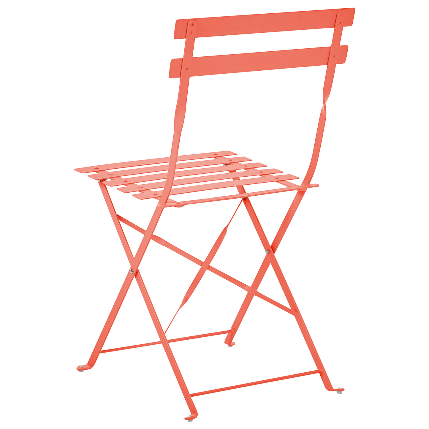 Coral Red 3 Piece Folding Metal Bistro Set Outdoor