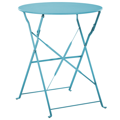 3 Piece Metal Folding Bistro Set With Slatted Back Outdoor
