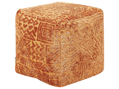 Pouffe Golden Brown 50 x 50 x 50cm With Thick Tufted Cover And EPS Filling