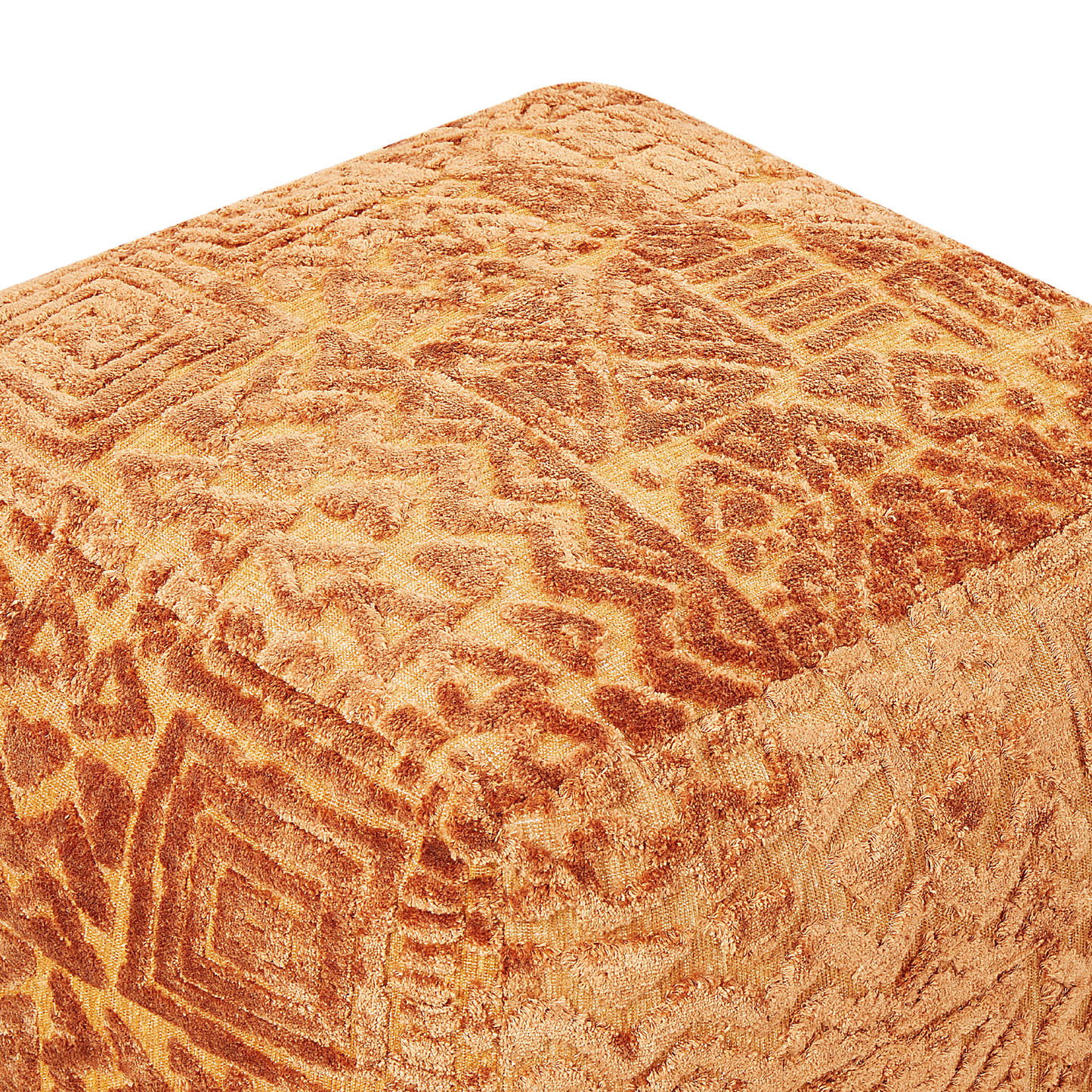 Pouffe Golden Brown 50 x 50 x 50cm With Thick Tufted Cover And EPS Filling