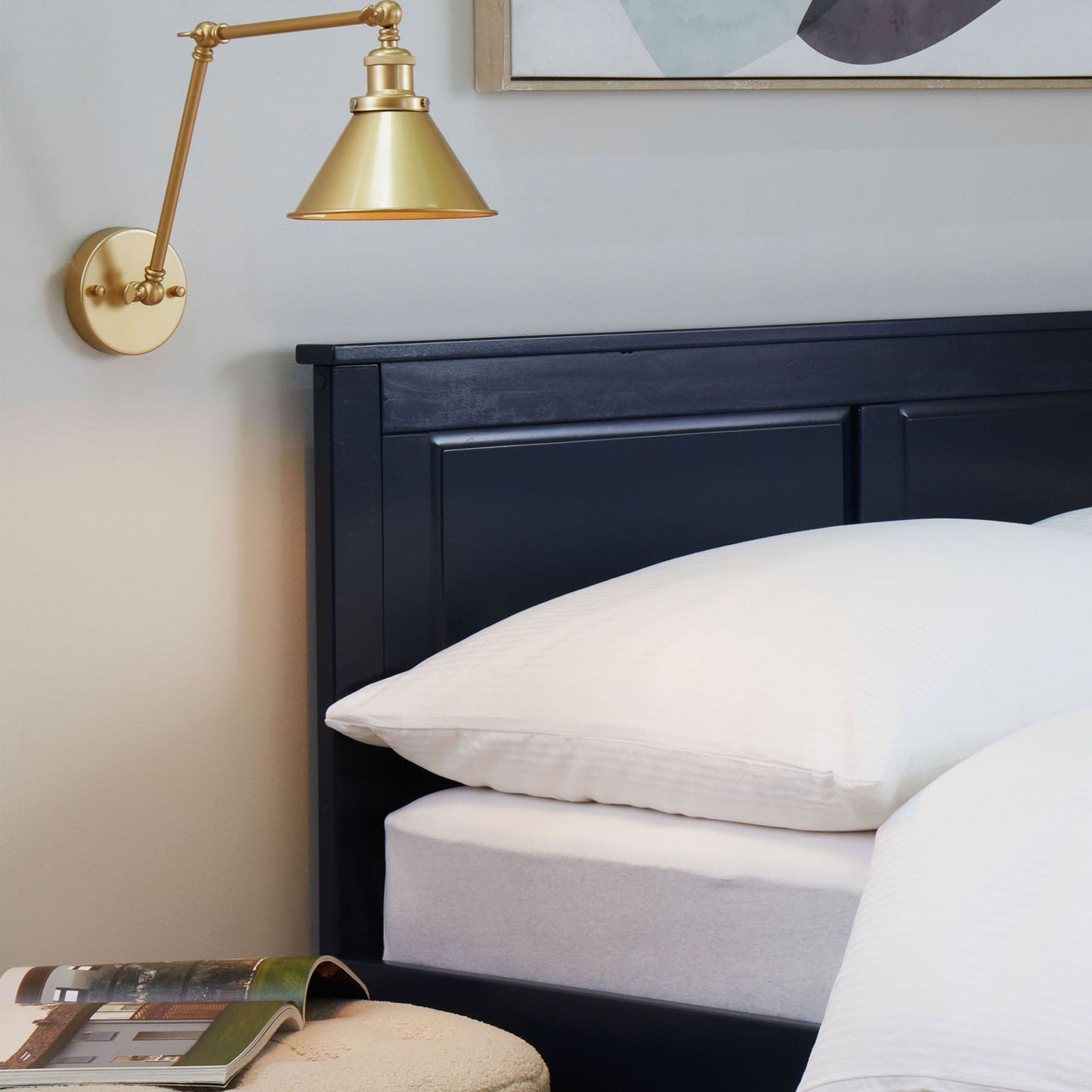 Set Of 2 Gold Metal Wall Lamps With Adjustable Arm