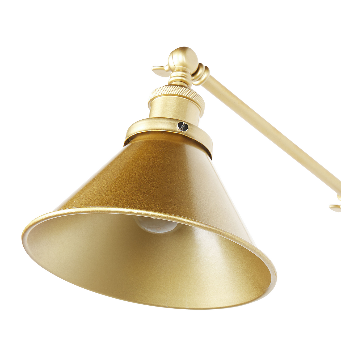 Set Of 2 Gold Metal Wall Lamps With Adjustable Arm