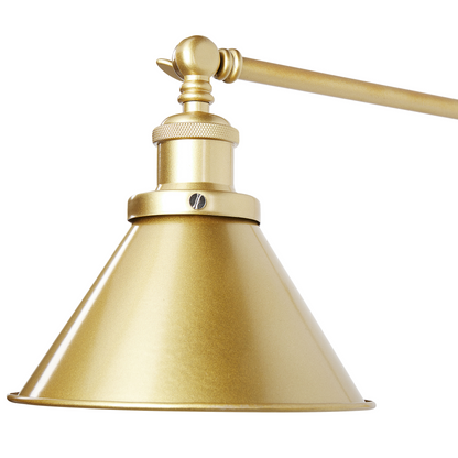 Set Of 2 Gold Metal Wall Lamps With Adjustable Arm