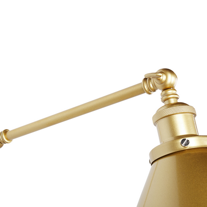 Set Of 2 Gold Metal Wall Lamps With Adjustable Arm