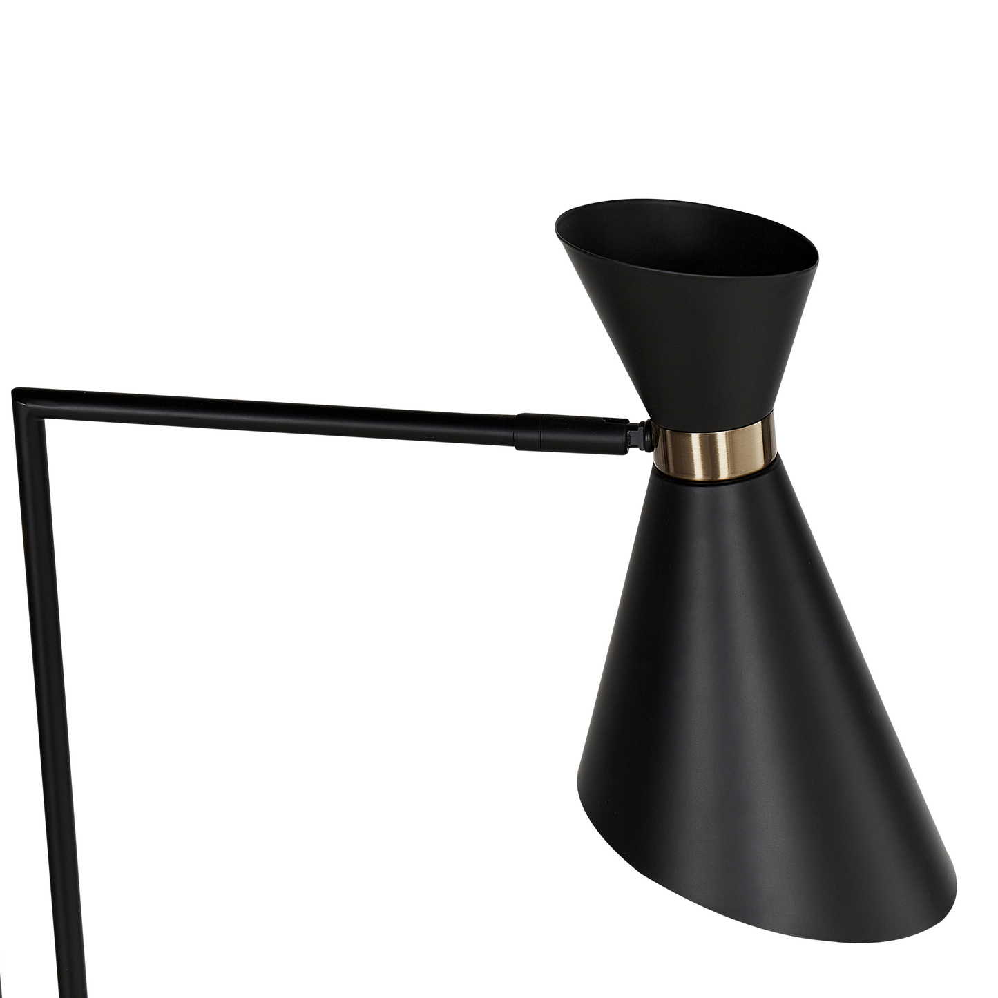 Lighting Floor Lamp Marble Base Black Metal With Gold Accents