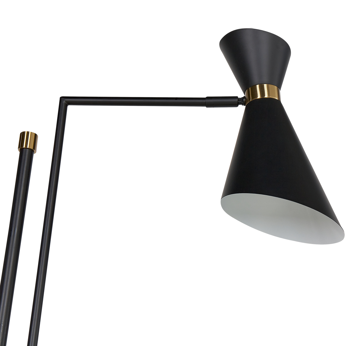 Lighting Floor Lamp Marble Base Black Metal With Gold Accents