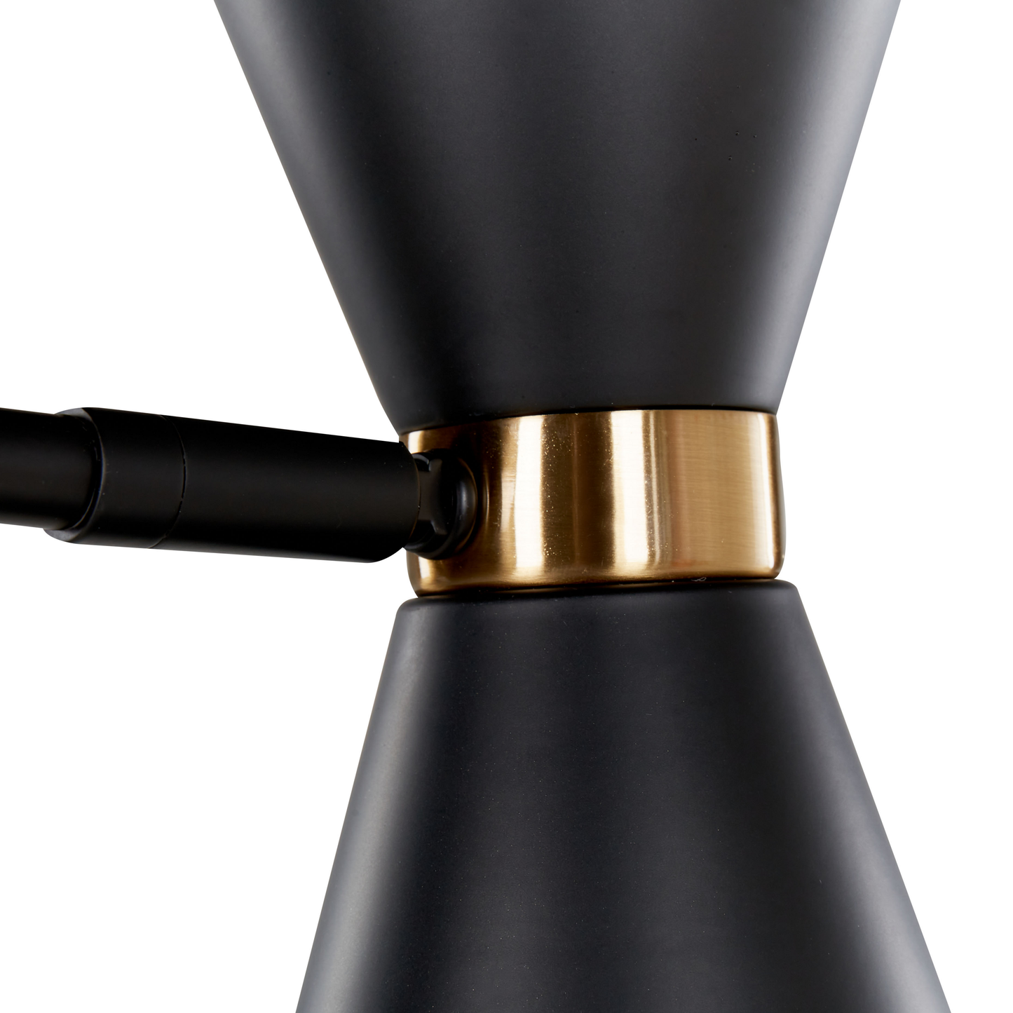 Lighting Floor Lamp Marble Base Black Metal With Gold Accents