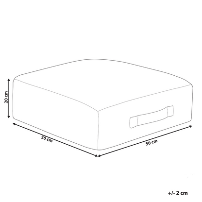 Floor Cushion Light Red Cotton 50 x 50 x 20cm Abstract Pattern Square Pouffe EPS Ball Fill