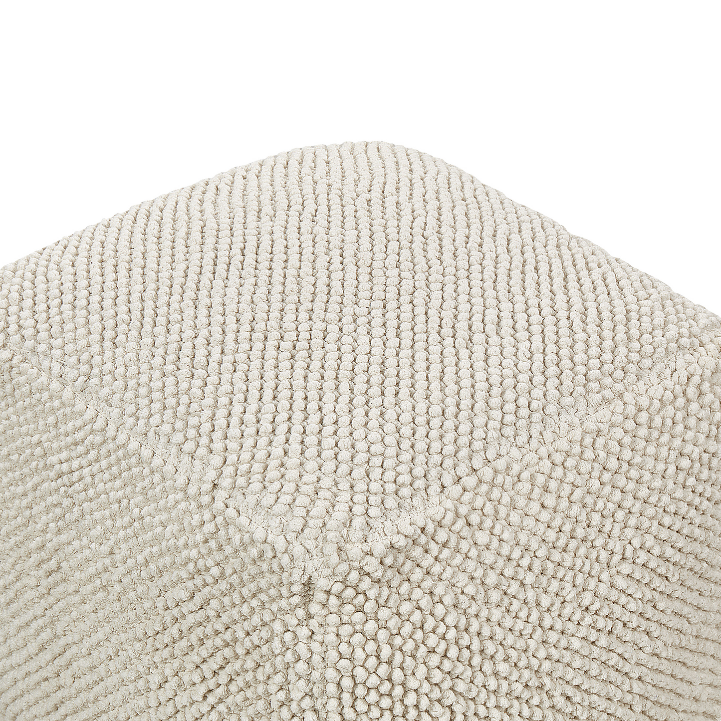 Beige Cotton Pouffe 45 x 45 x 45cm Solid Pattern Square Fabric Seating Ottoman