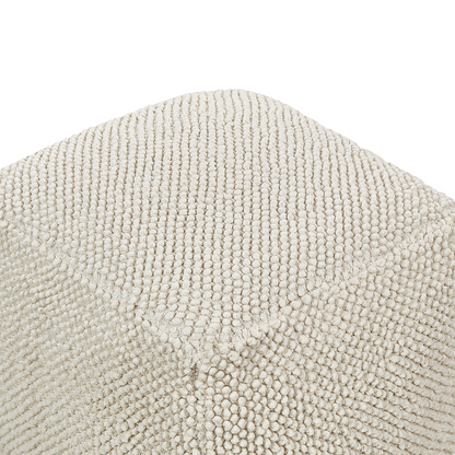 Beige Cotton Pouffe 45 x 45 x 45cm Solid Pattern Square Fabric Seating Ottoman
