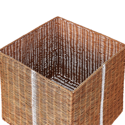 Rattan Storage Gift Boxes Set of 3 Brown Square Decor