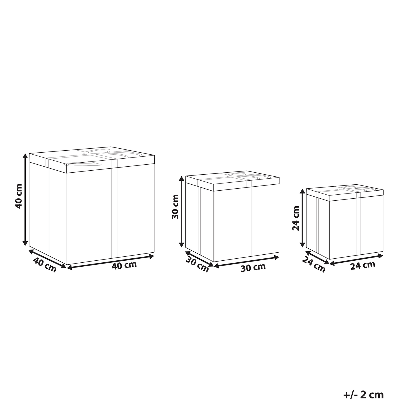 Rattan Storage Gift Boxes Set of 3 Brown Square Decor