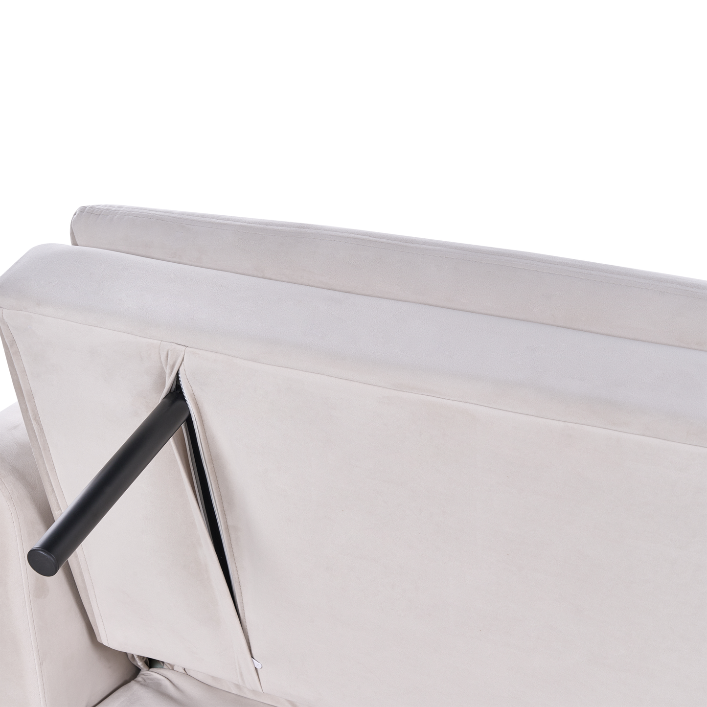 Sofa Bed Beige Velvet 3 Seater Click Clack