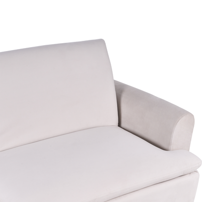 Sofa Bed Beige Velvet 3 Seater Click Clack