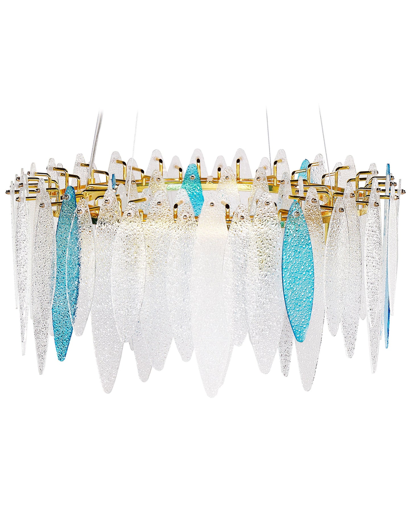 Luxe Chandelier Pendant Lamp Multicolor Glass Shade