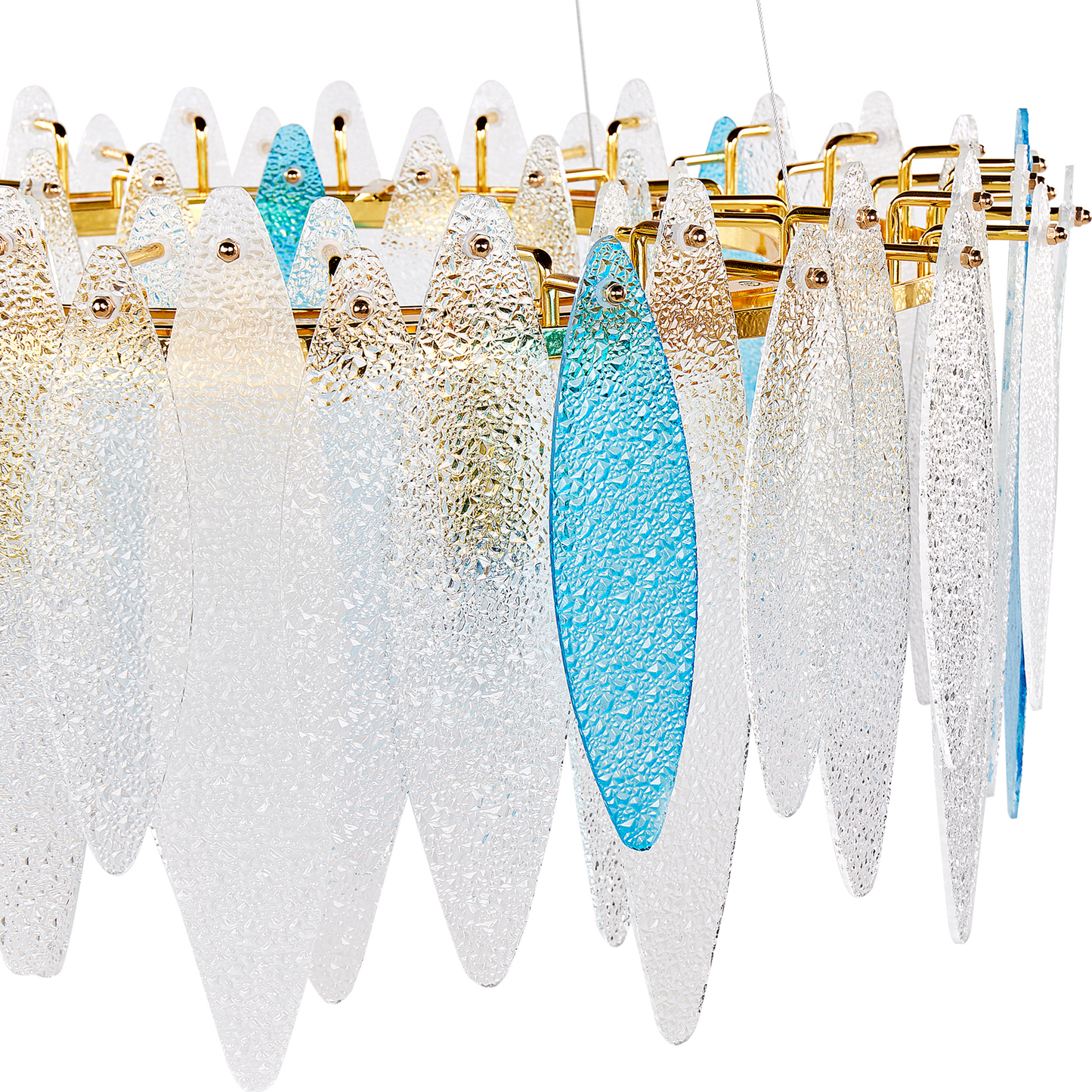 Luxe Chandelier Pendant Lamp Multicolor Glass Shade