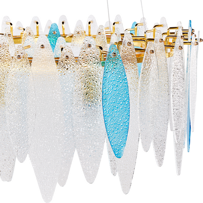 Luxe Chandelier Pendant Lamp Multicolor Glass Shade