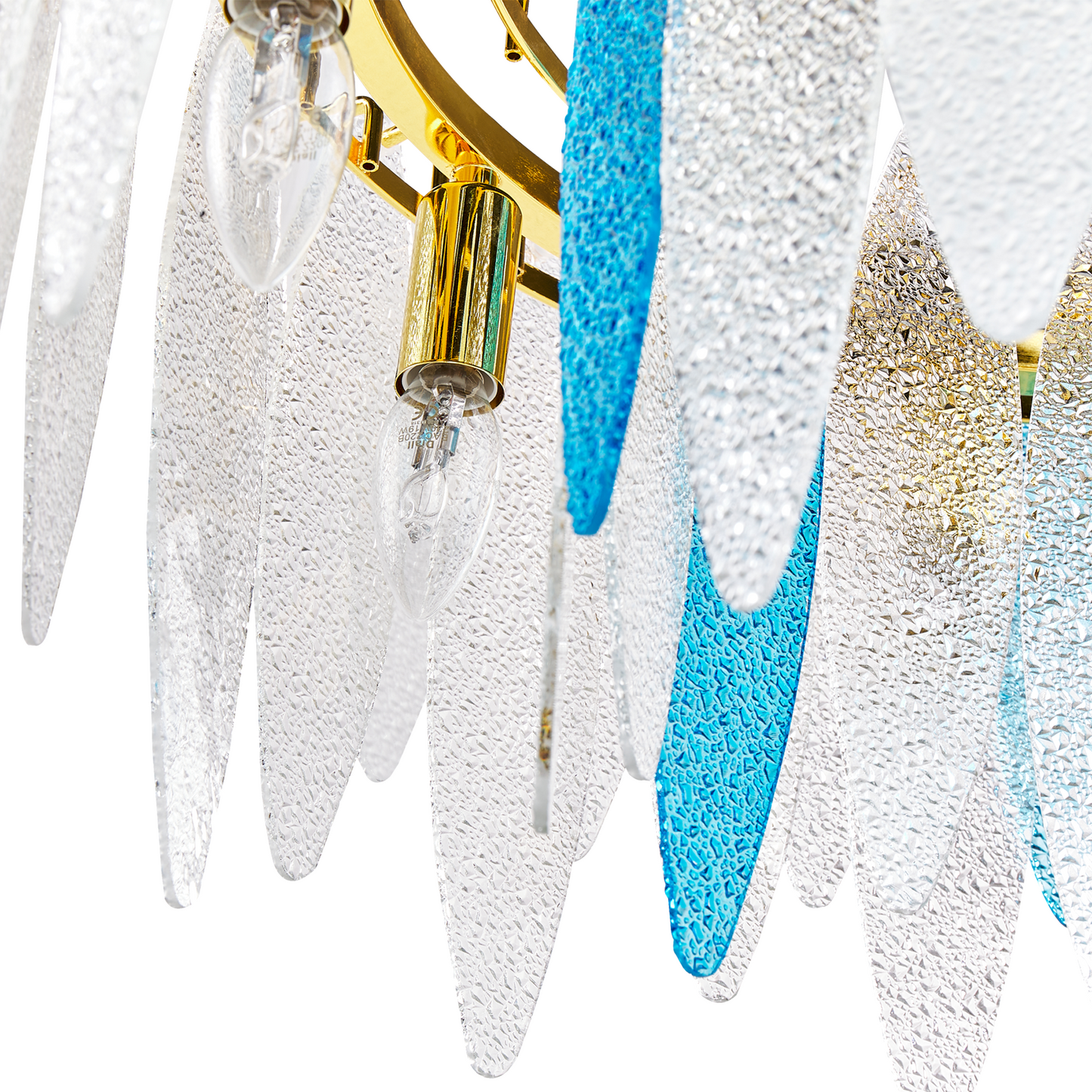 Luxe Chandelier Pendant Lamp Multicolor Glass Shade