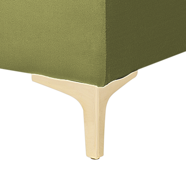 Green Tufted Ottoman Square With Gold Legs