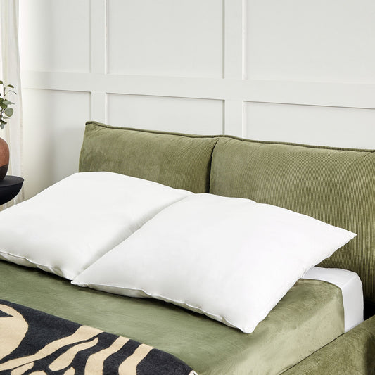 2 Pack Japara Cotton Lyocell Pillows 80 x 80 Low Profile White