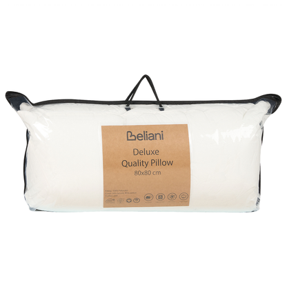 2 Pack Japara Cotton Lyocell Pillows 80 x 80 Low Profile White