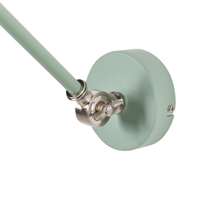 Wall Spot Lamp Light Green Metal 14cm Diameter Matte Finish Adjustable Swing Arm Reading Light Modern Design