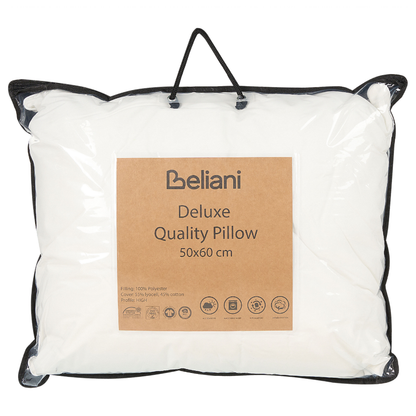 Pair Pillows White Lyocell Japara Cotton 50 x 60 High Profile