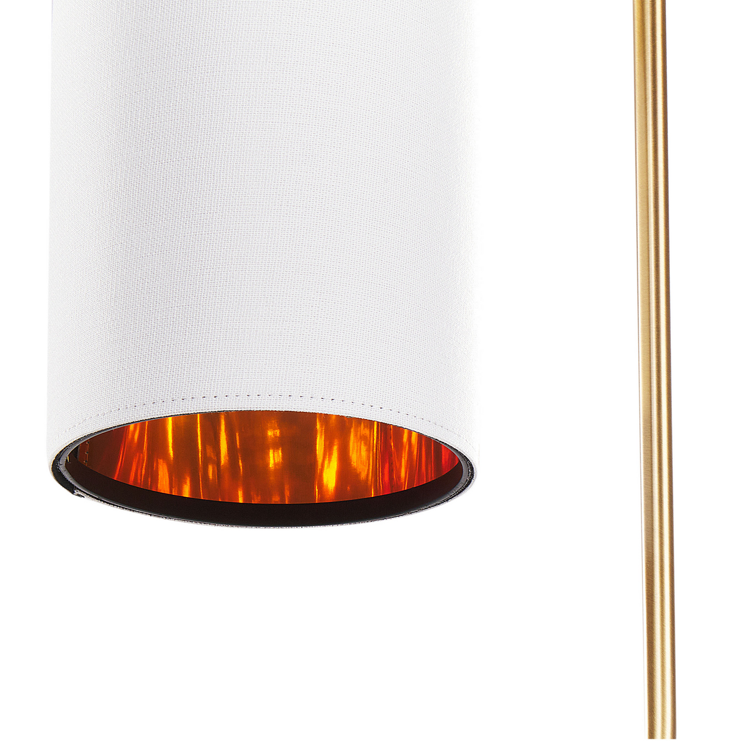 Table Lamp White Linen Shade Brushed Copper Base 46cm