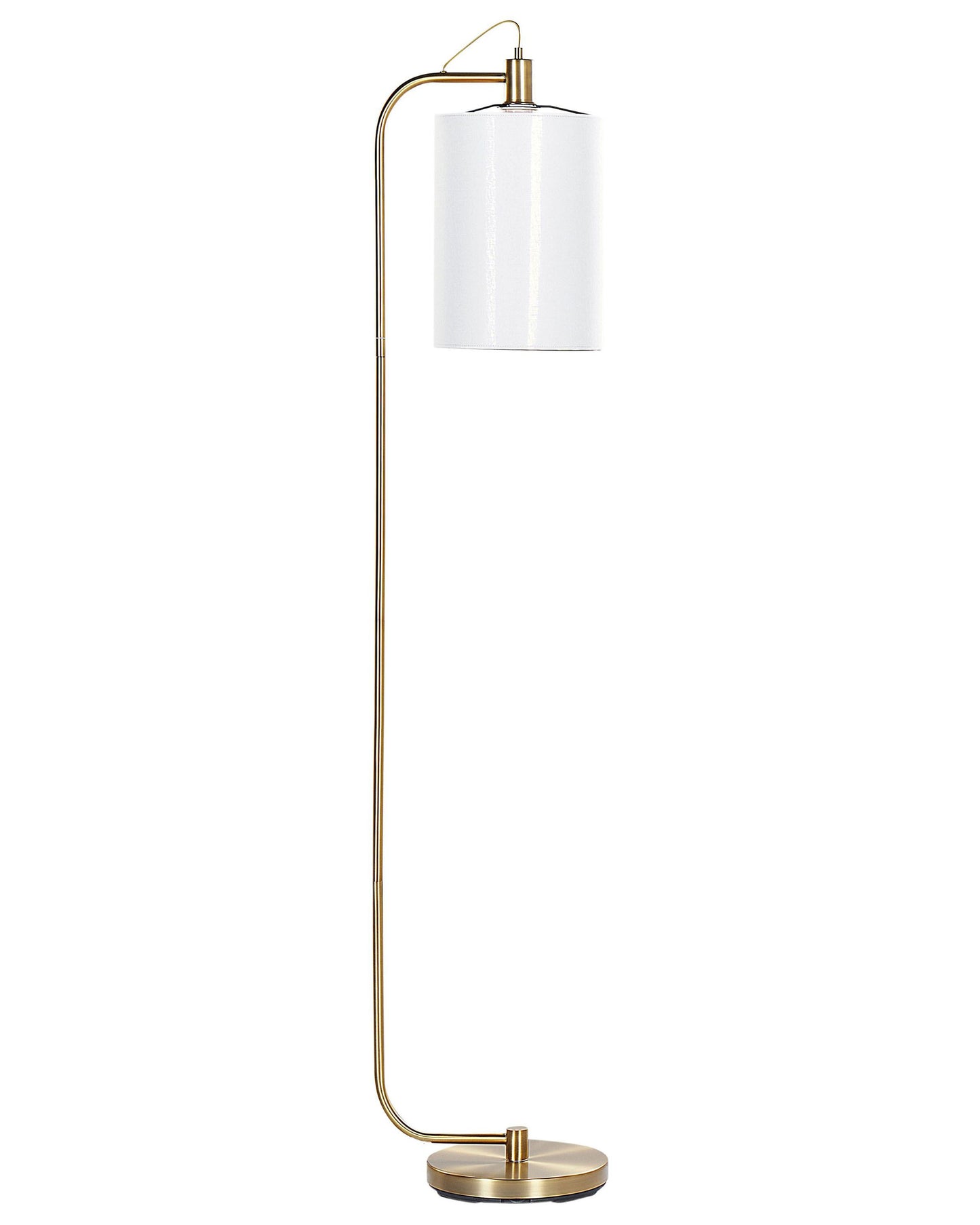 Floor Lamp Copper Base White Linen Shade 156cm
