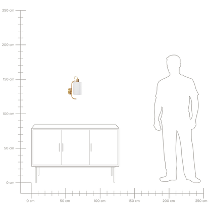 Wall Lamp White Linen Shade 30cm Copper Base