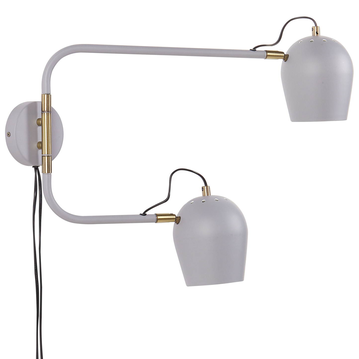 Wall Lamp Light Grey Iron 2 Lights Adjustable Modern