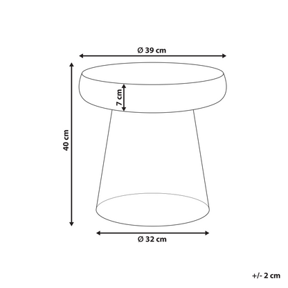 Home Tempered Glass Side Table 39cm Grey Tint Accent End Table For Modern Decor
