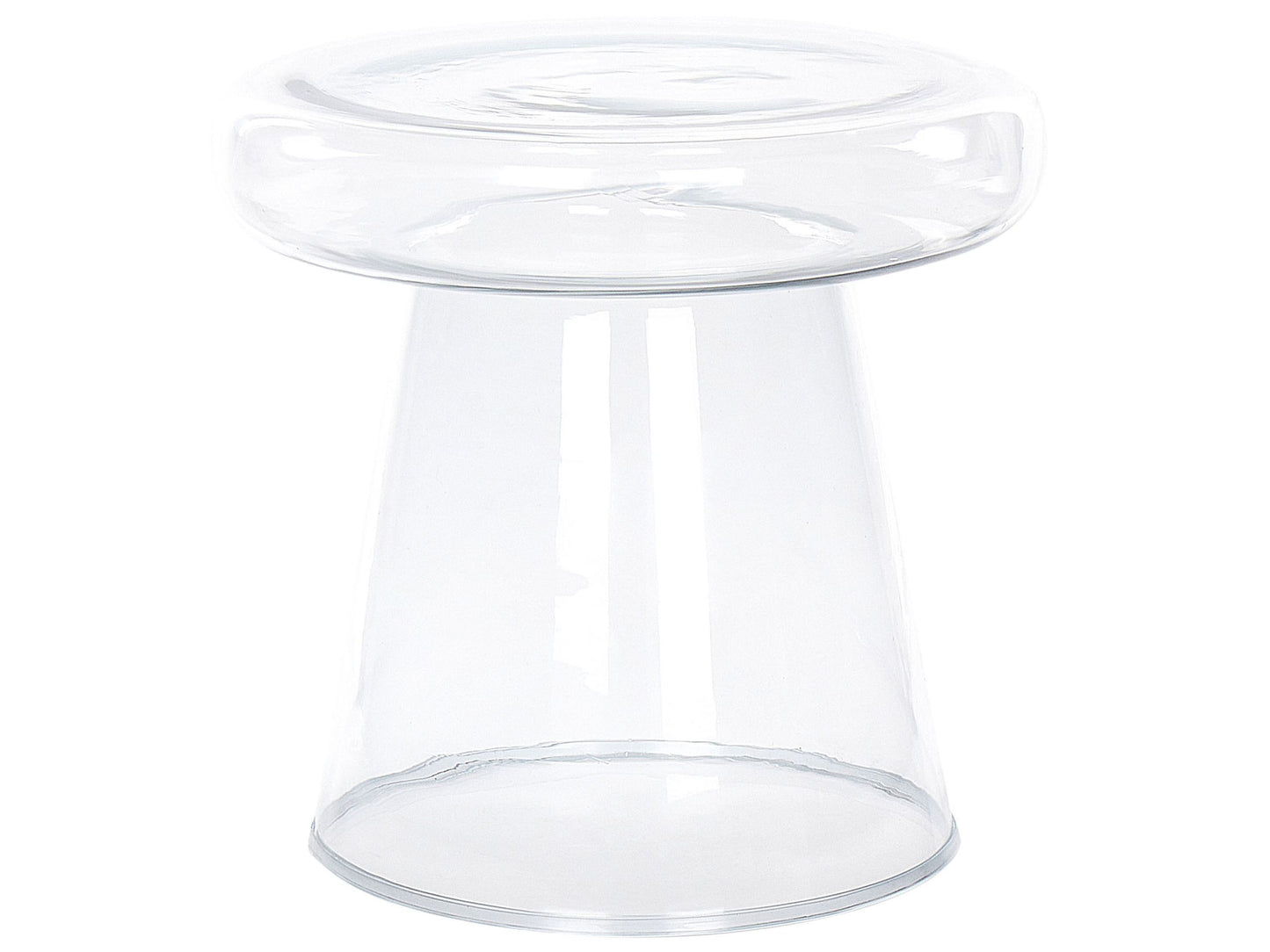 Home Transparent Glass Side Table 39cm Diameter Tinted Design For Modern Decor