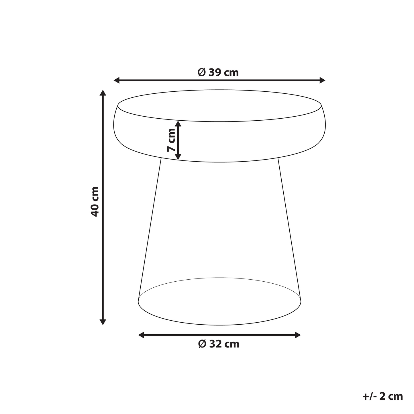 Home Transparent Glass Side Table 39cm Diameter Tinted Design For Modern Decor