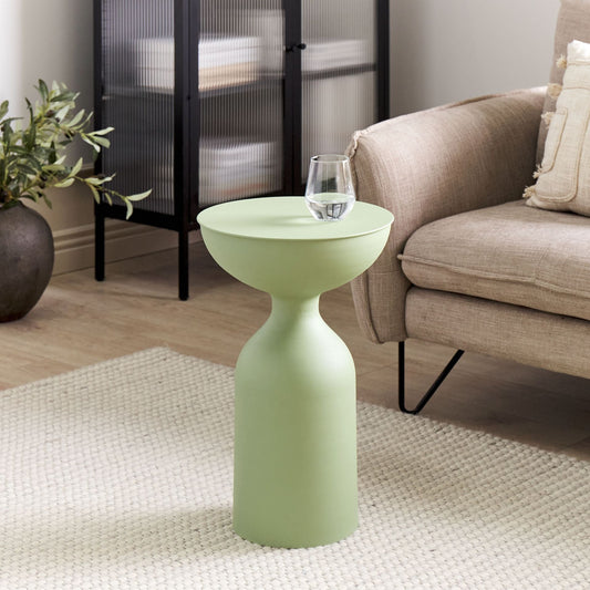 Side Table Light Green Iron 36cm Modern Accent End Table