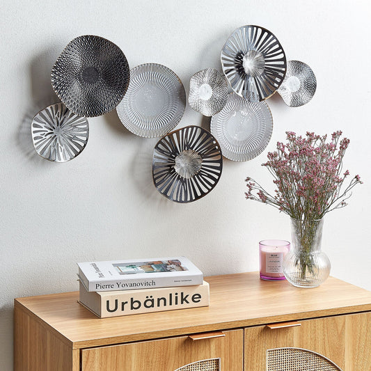 Handcrafted Wall Art Black And Grey Iron 84 x 49cm